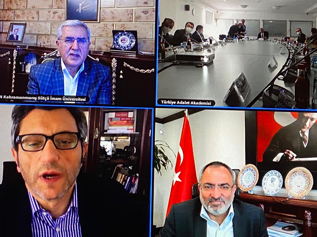 Üniversitemiz Rektörü Can, Video Konferans Yöntemiyle Gerçekleştirilen Türkiye Adalet Akademisi Danışma Kurulu Toplantısına Katıldı