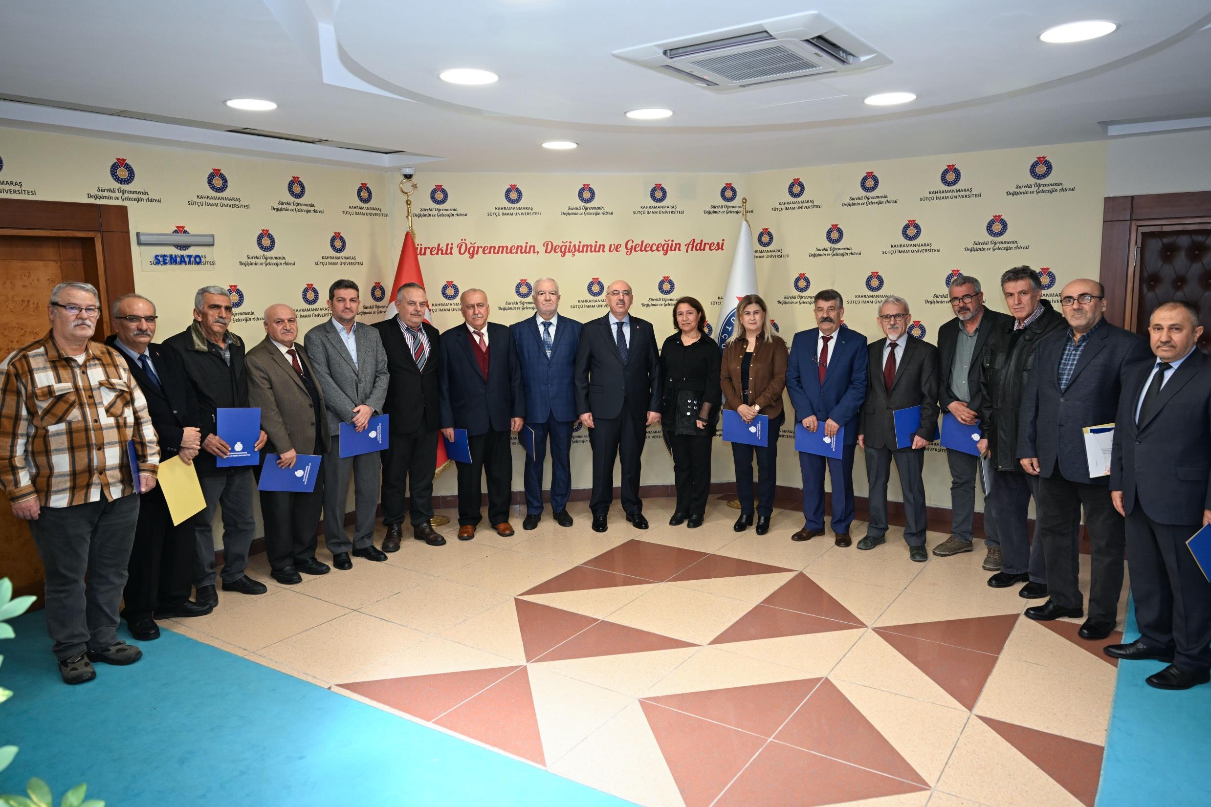 KSÜ’de 33. Yıla Özel Teşekkür Belgeleri Takdim Edildi