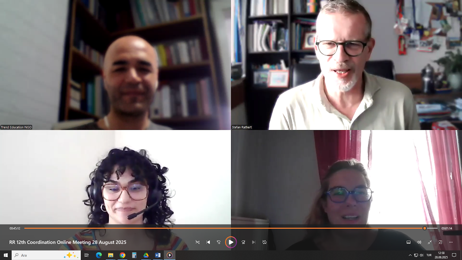 “DAYANIKLI MÜDAHALECİLER: Doğal Afetler Sonrasında Görevli Personel İçin Psikolojik Dayanıklılık ve Destek” Projesinin On ikinci Çevrim İçi Koordinasyon Toplantısı Gerçekleştirildi 