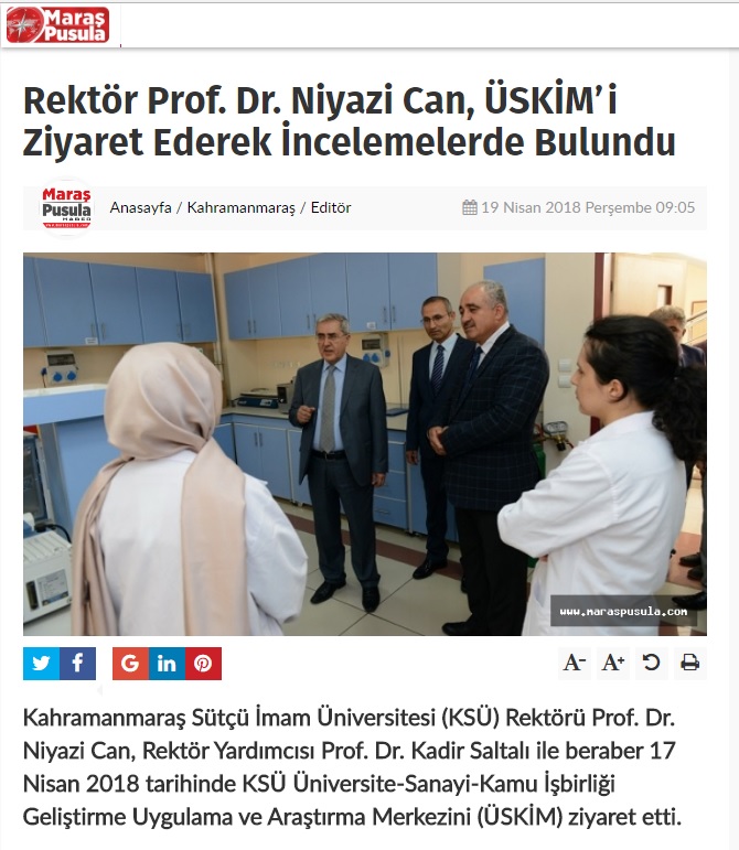 Rektör Prof. Dr. Niyazi Can, ÜSKİM’i Ziyaret Ederek İncelemelerde Bulundu
